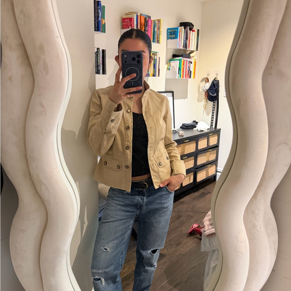 GAP Beige Cotton Utility Jean Jacket